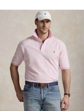 Ralph Lauren Pink and White Striped Polo